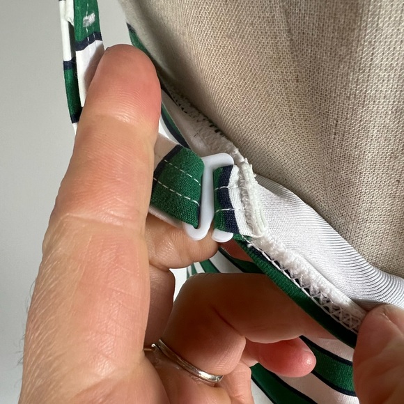 NIPTUCK SWIM Green White Striped Multi Fit Cup One Piece Swimsuit Womens 10 - Picture 7 of 10